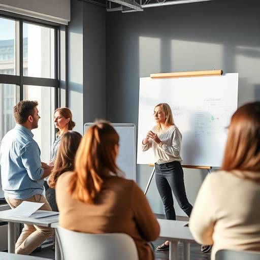 Training 'Effektive Kommunikation' mit Flipchart und Teilnehmern